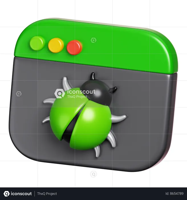 Website Bug Virus  3D Icon