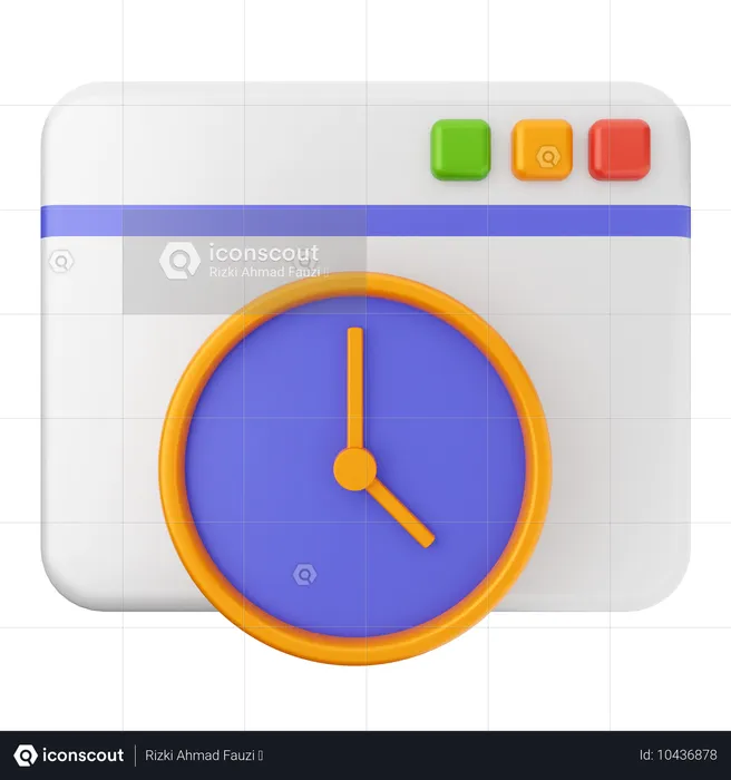 Website Clock  3D Icon