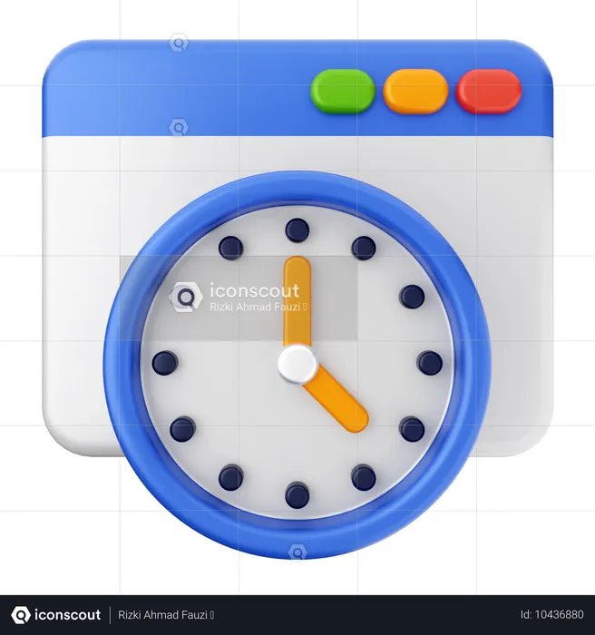 Website Clock  3D Icon