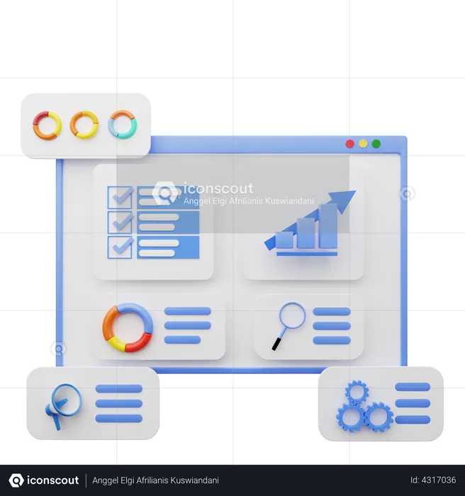 Website Data dashboard  3D Illustration