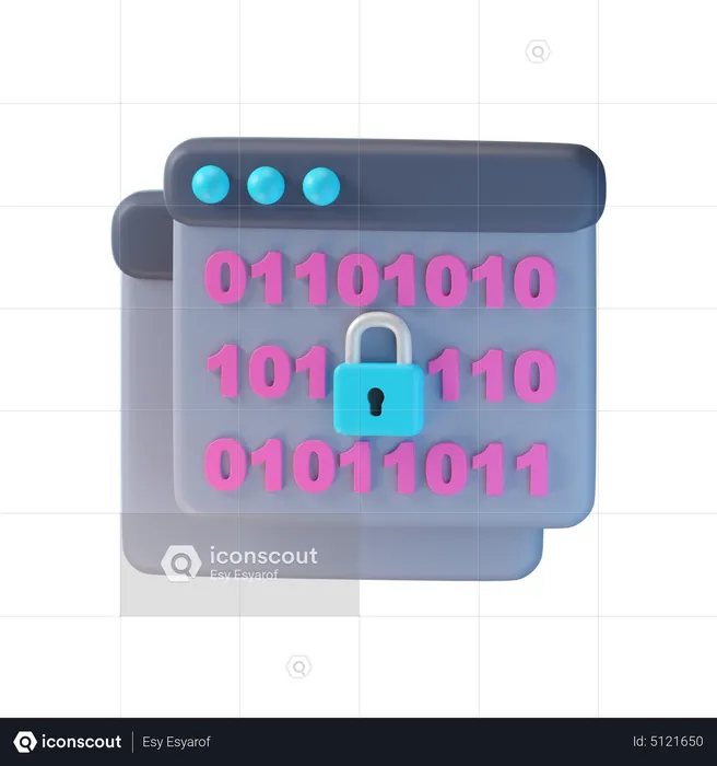 Website Data Encryption  3D Icon