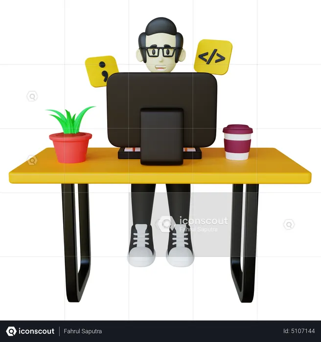 Website Developer  3D Illustration