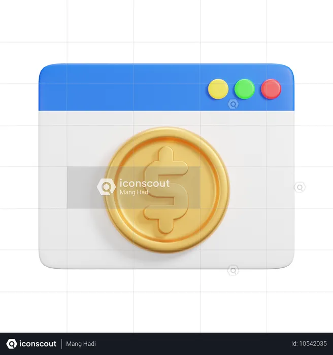 Website-Dollar  3D Icon