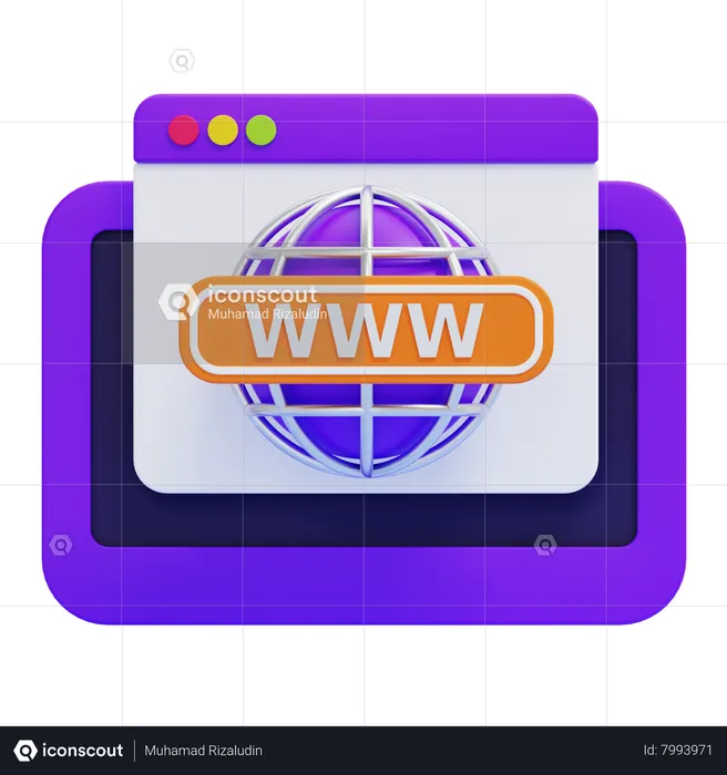WEBSITE DOMAIN  3D Icon