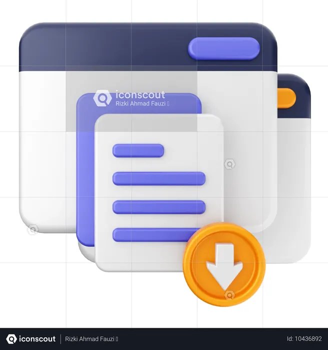 Website Download File  3D Icon