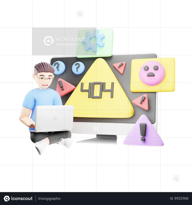 Website Error  3D Illustration