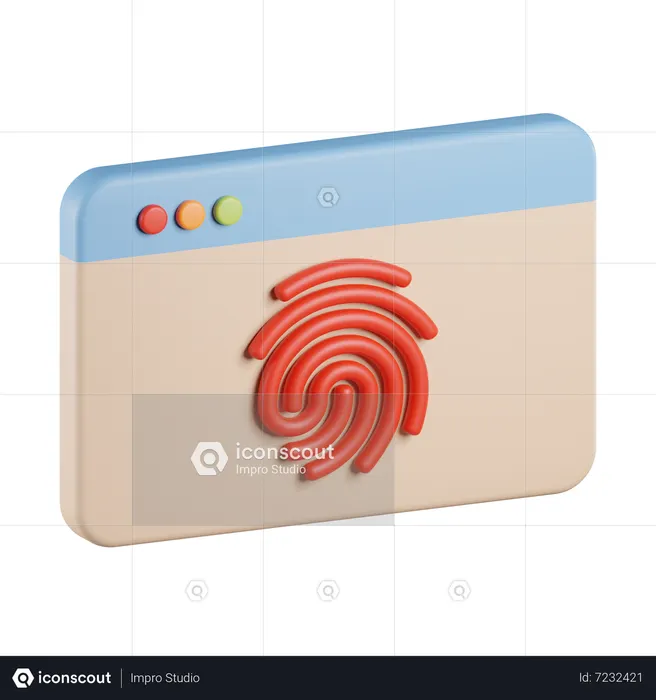 Website Fingerprint  3D Icon