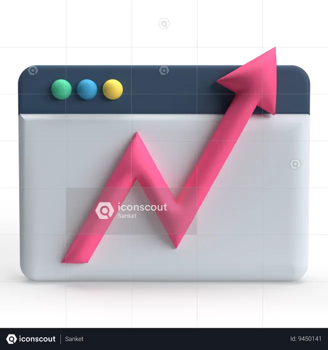 Website Growth  3D Icon