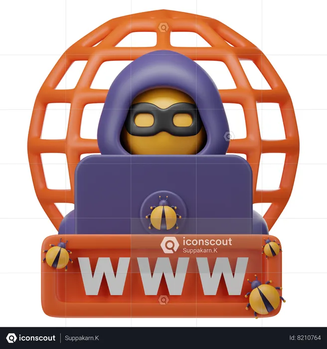 Website Hacking  3D Icon