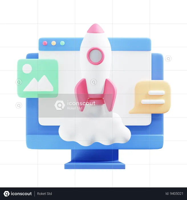 Website Launch  3D Icon