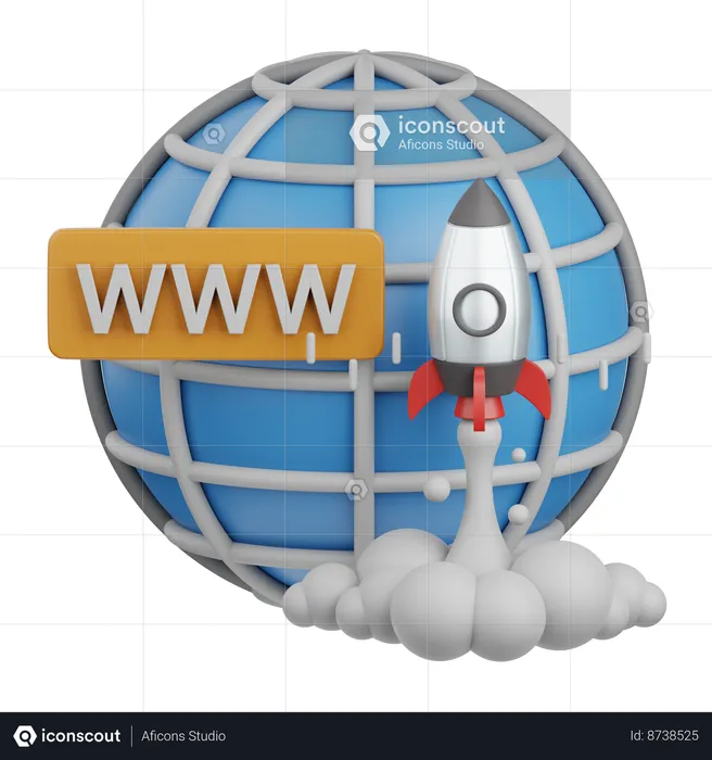 Website lunching  3D Icon