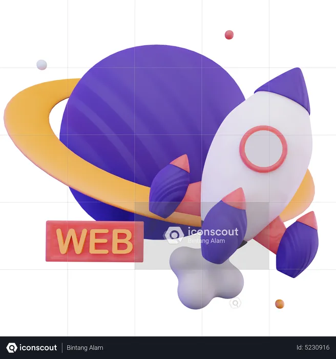 Website lunching  3D Icon