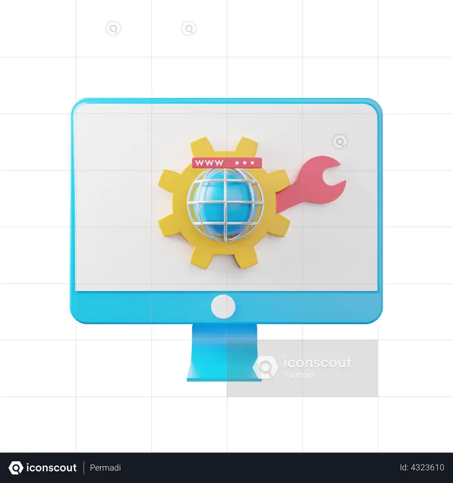 Website Maintenance  3D Illustration