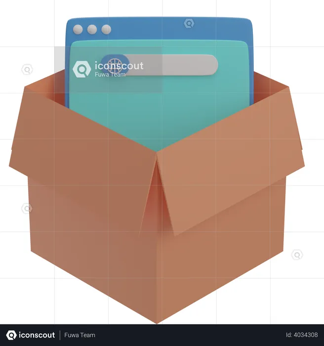 Website Packaging  3D Illustration