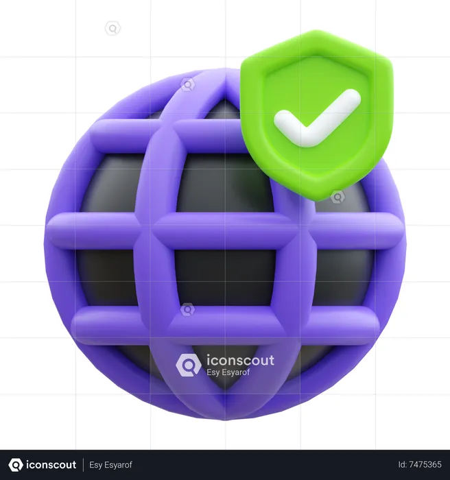 Website Protection  3D Icon