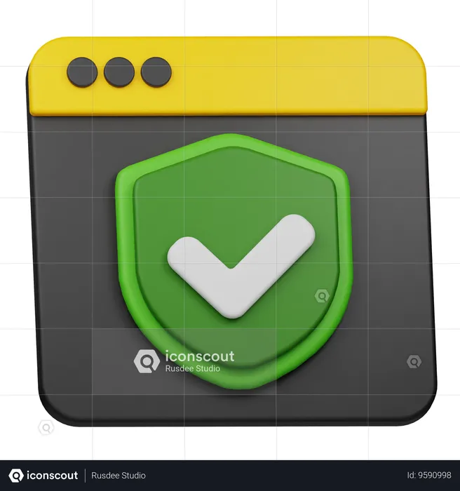 Website Protection  3D Icon