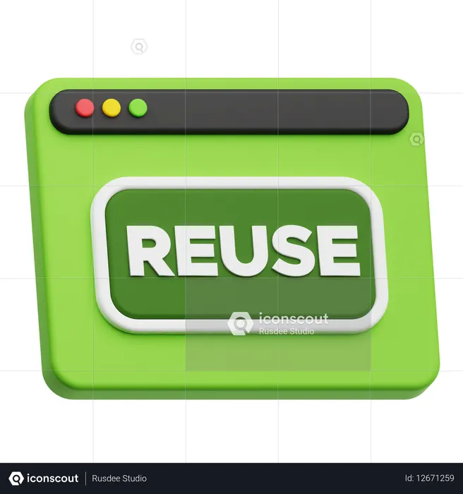 Website Reuse  3D Icon