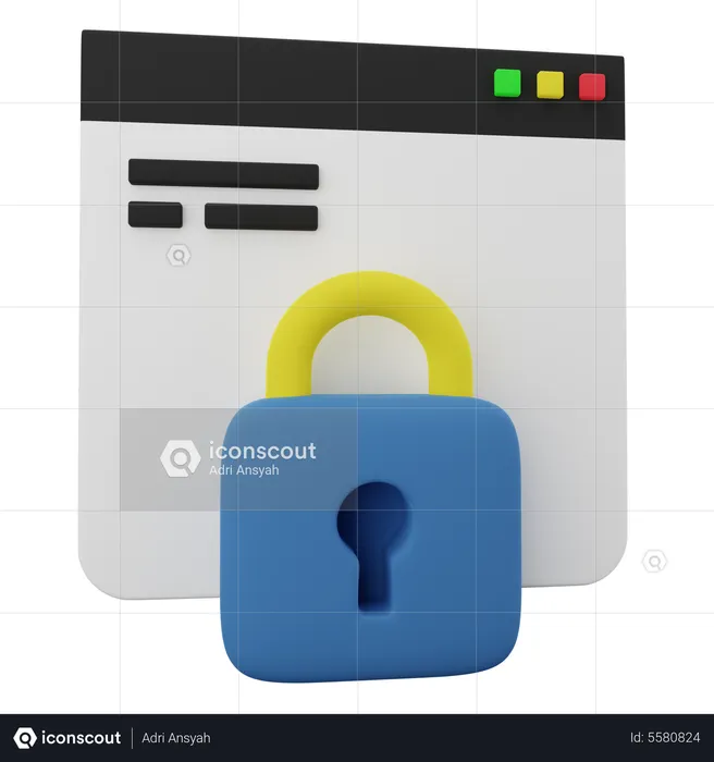 Website Security  3D Icon