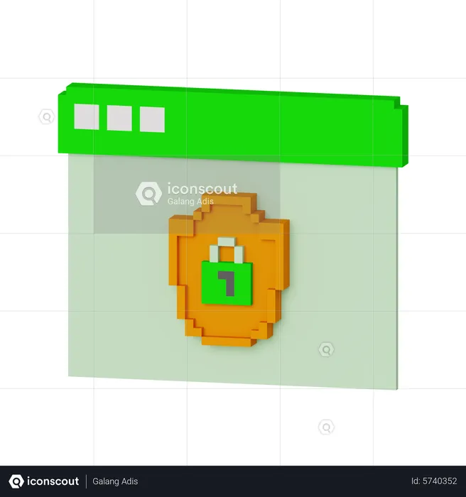 Website Security  3D Icon