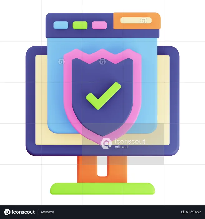 Website Shield  3D Icon