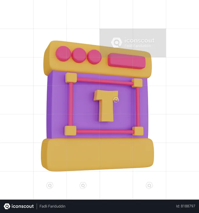 Website Text  3D Icon