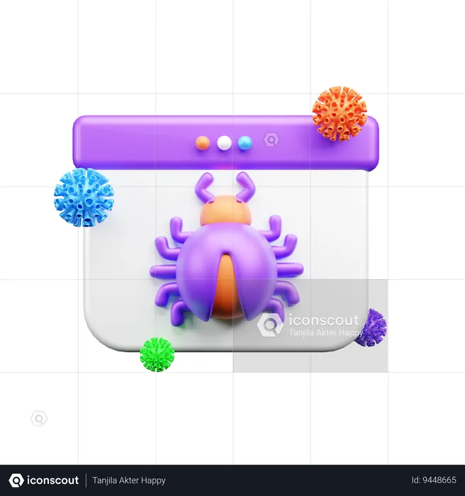 Website Virus  3D Icon