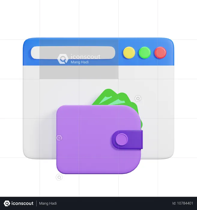 ウェブサイトウォレット  3D Icon