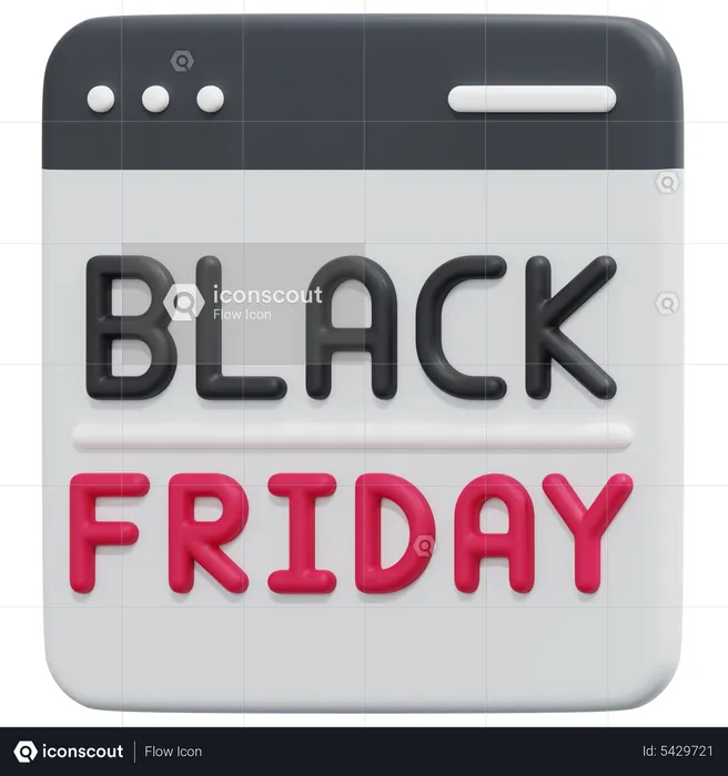 Black Friday Website  3D Icon