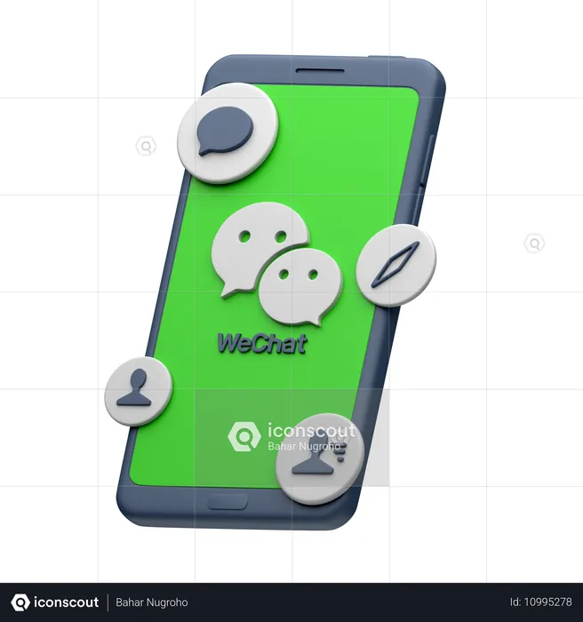 WeChat auf dem Smartphone Logo 3D Icon