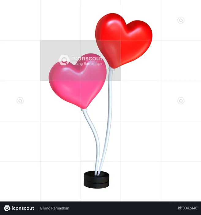 Wedding Balloons  3D Icon
