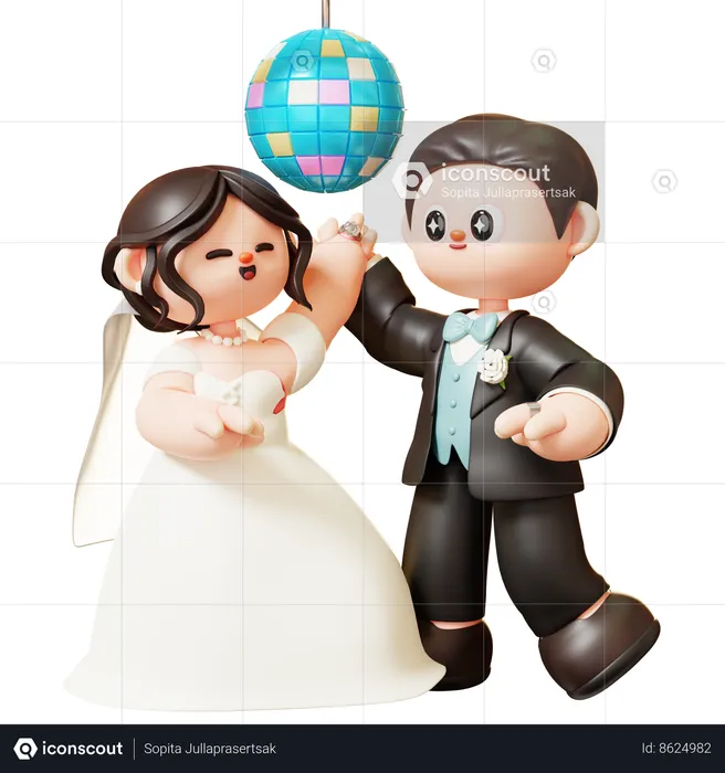 Wedding Couple Dance  3D Illustration