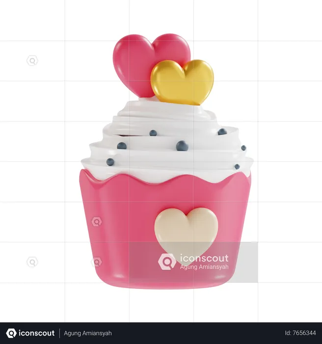 Wedding Cupcake  3D Icon