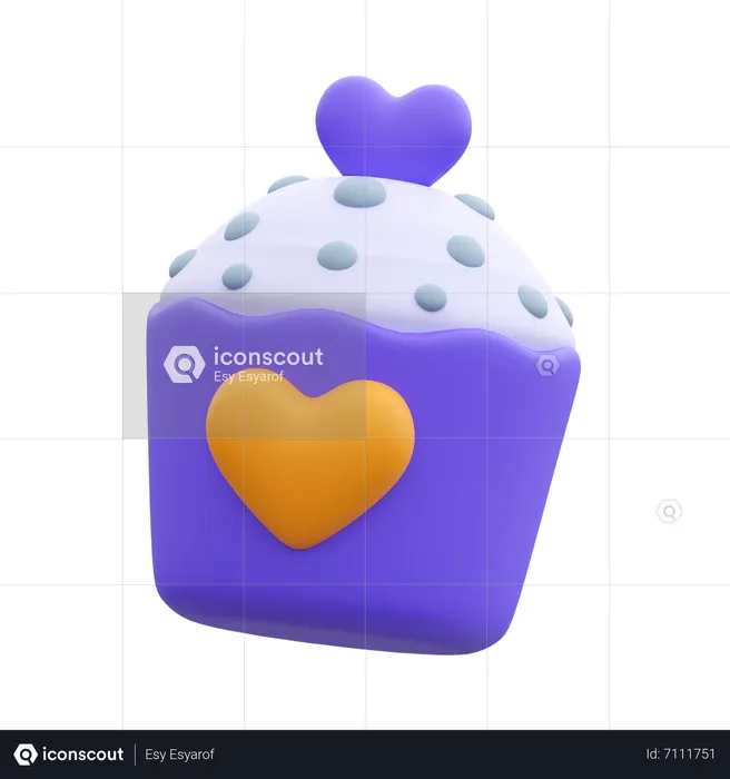 Wedding Cupcake  3D Icon