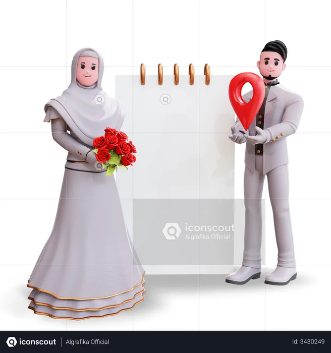 Wedding destination  3D Illustration