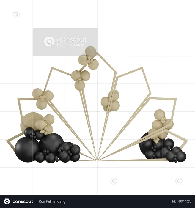 Wedding Geometric Decoration  3D Illustration