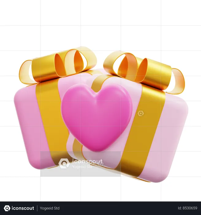 Wedding Gift Box  3D Icon