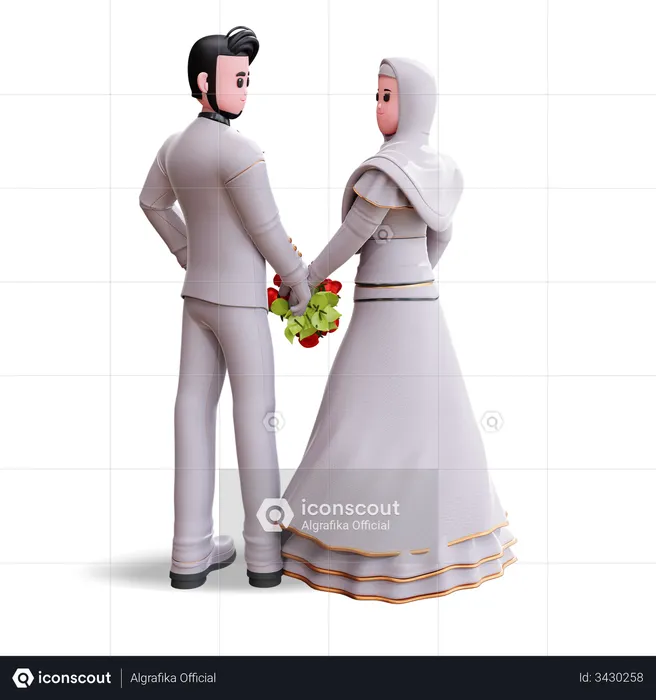 Wedding photography pose  3D Illustration