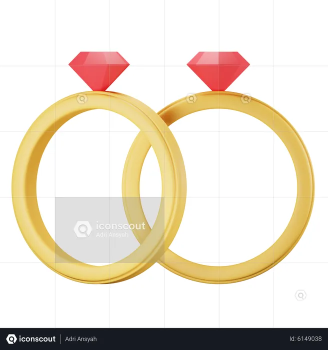 Wedding Ring  3D Icon