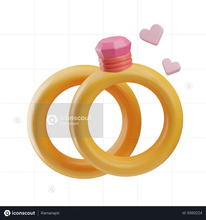 Wedding Rings  3D Icon