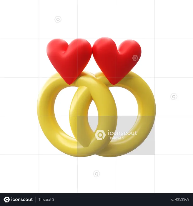Wedding Rings  3D Illustration