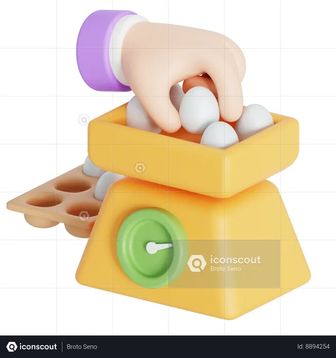 Weigh groceries  3D Icon