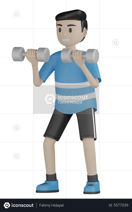 Weightlifter Lifting Weight 3D Illustration download in PNG, OBJ or ...