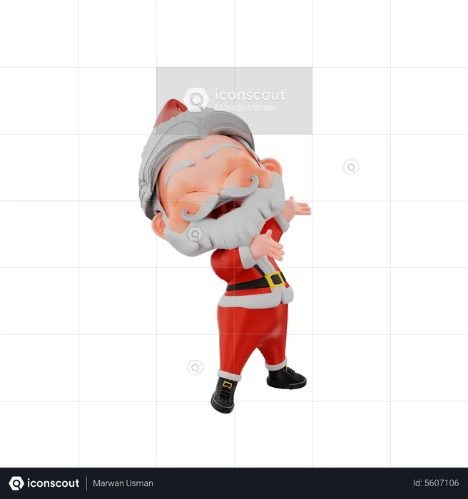 Weihnachten Santa zeigt etwas  3D Illustration