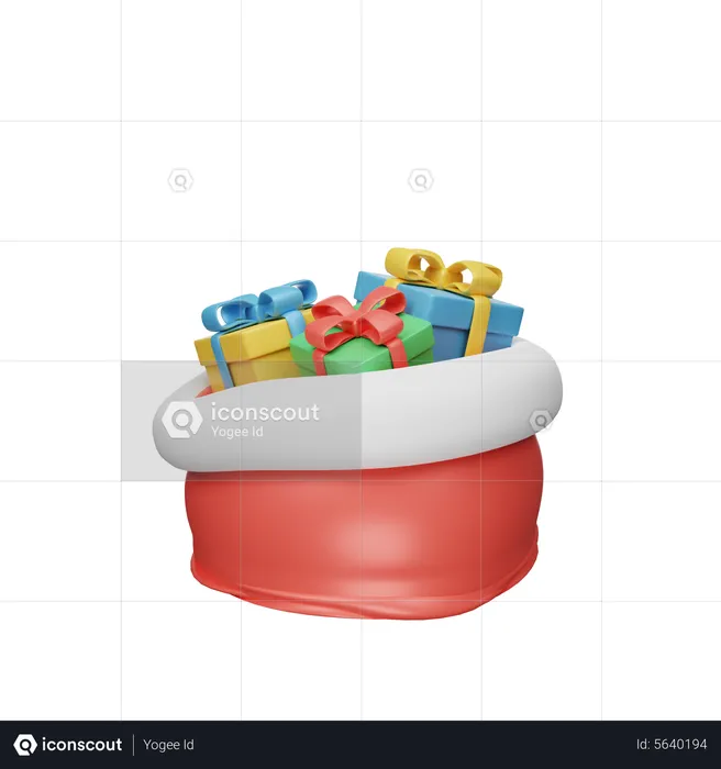 Weihnachtsgeschenkbox-Tasche  3D Icon