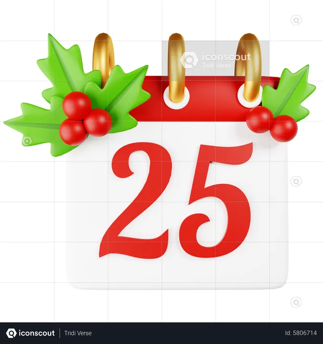 Weihnachtskalender 25  3D Icon