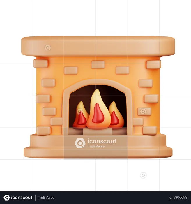 Weihnachten kamin  3D Icon