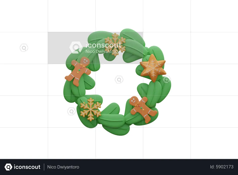 Weihnachtskranz  3D Icon