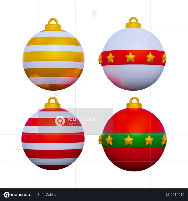 Weihnachtskugeln  3D Icon