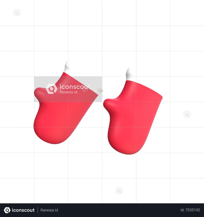 Weihnachtsmann-Handschuhe  3D Icon