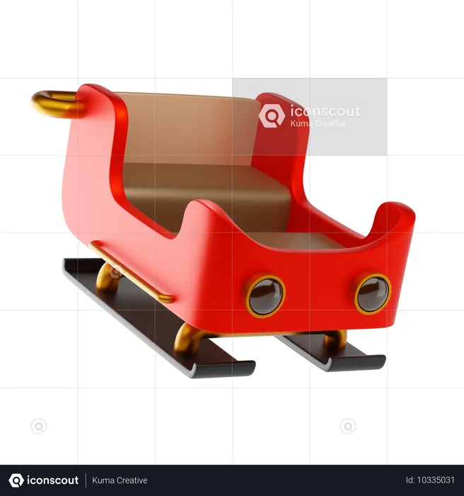 Weihnachtsmann Schlitten  3D Icon